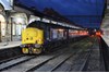 DRS 37419 waits to trail the 1736 to Great Yarmouth from Norwich on November 12. The Class 37 at each end of the train is powered, meaning there is more than 3,000hp available to haul three coaches.