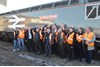 Members of the Lost Boys driving community stand with 56098 following the naming on January 15. RICHARD CLINNICK.