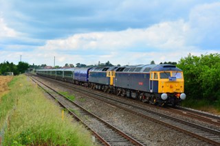 ROG 47848 and 47812 at Eckington on June 18, with the 0515 Kilmarnock-Laira. STEVE WIDDOWSON.