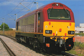 67003 at Valencia in Spain in 1999 before it was shipped to the UK. PIP DUNN.