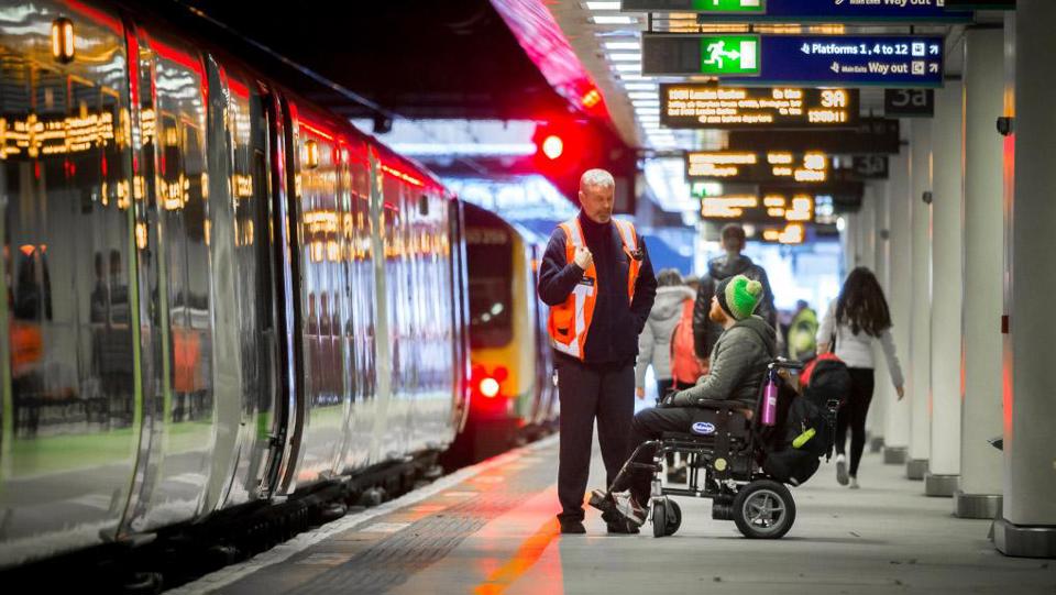 Helping a disabled passenger