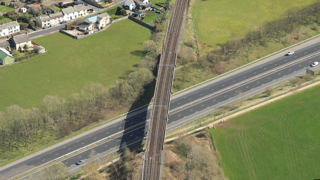 Clifton Bridge, which takes the West Coast Main Line over the M6 near Penrith, Cumbria. NETWORK RAIL.