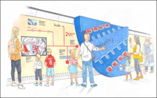 Artist's impression of Inspiration, the Railway 200 exhibition train. NETWORK RAIL.