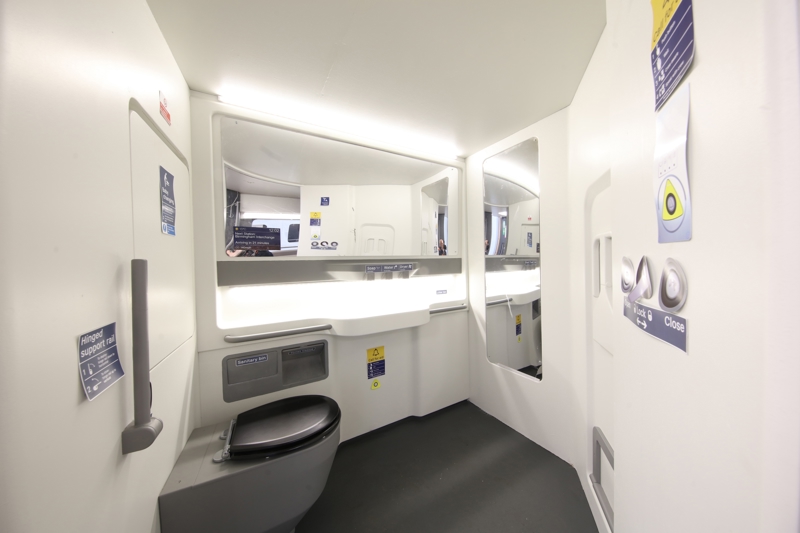 A mock-up of a toilet on an HS2 Class 895. HS2 LTD.