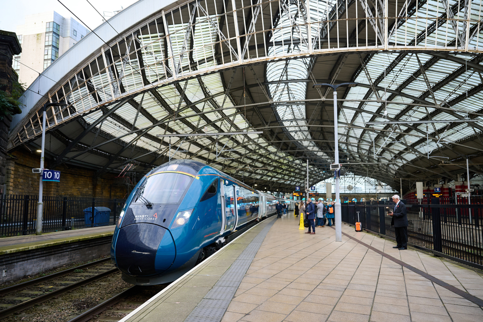 Avanti West Coast 807001 awaits departure from Liverpool Lime Street on November 11 2024 with the 0901 to London Euston. AVANTI WEST COAST.