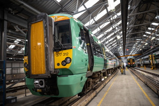 377312 sits at Selhurst Depot, waiting for its refurbishment to begin. RICHARD WILCOCK.