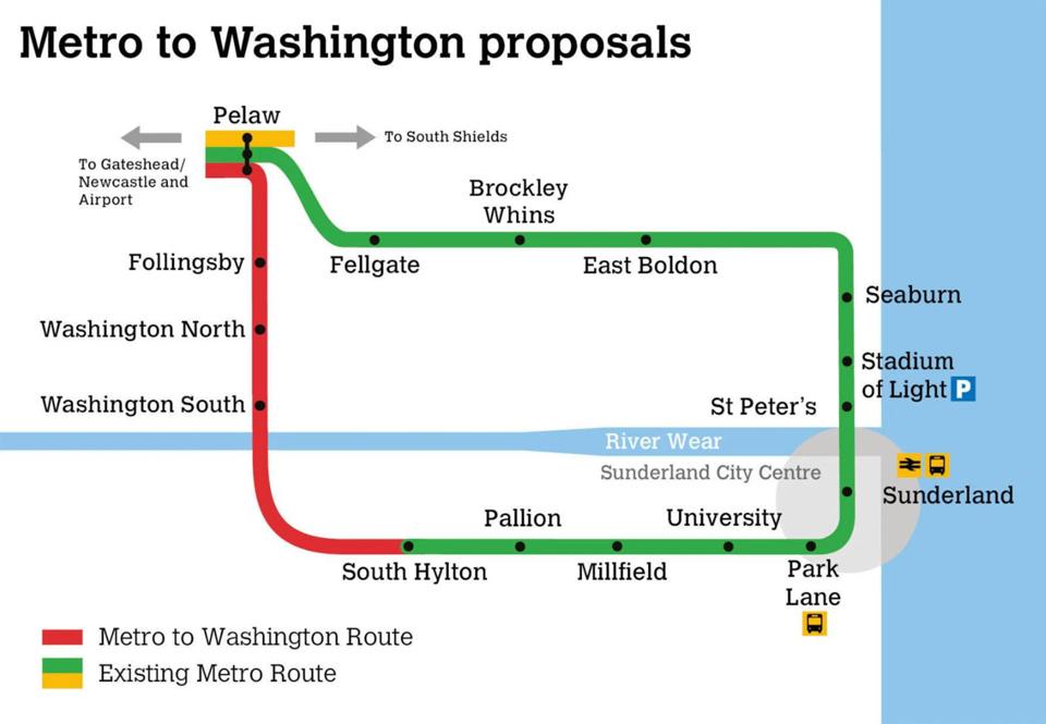 Tyne and Wear route map. NEXUS