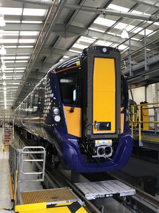 ScotRail 385102 inside Glasgow Shields Road on December 11. RICHARD CLINNICK.