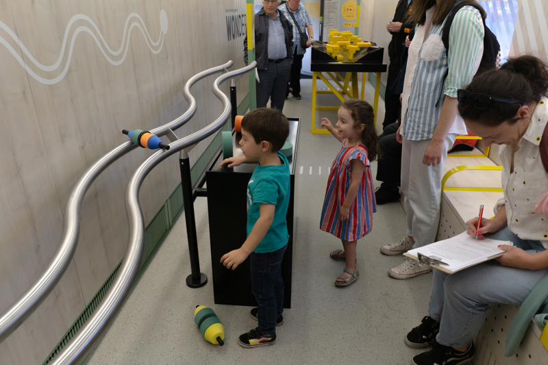Interactive exhibits on Inspiration, the Railway 200 train. SEVERN VALLEY RAILWAY.