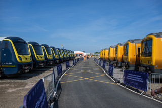 Stored SWR Class 701s and former West Midlands Railway Class 323s at Long Marston. JACK BOSKETT/RAIL.