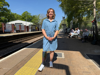 Lucy Ruck at Farnborough North where she lost a leg in 1993. PAUL CLIFTON.