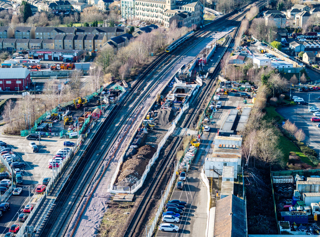 Mirfield station ahead of construction of a new island platform. NETWORK RAIL.