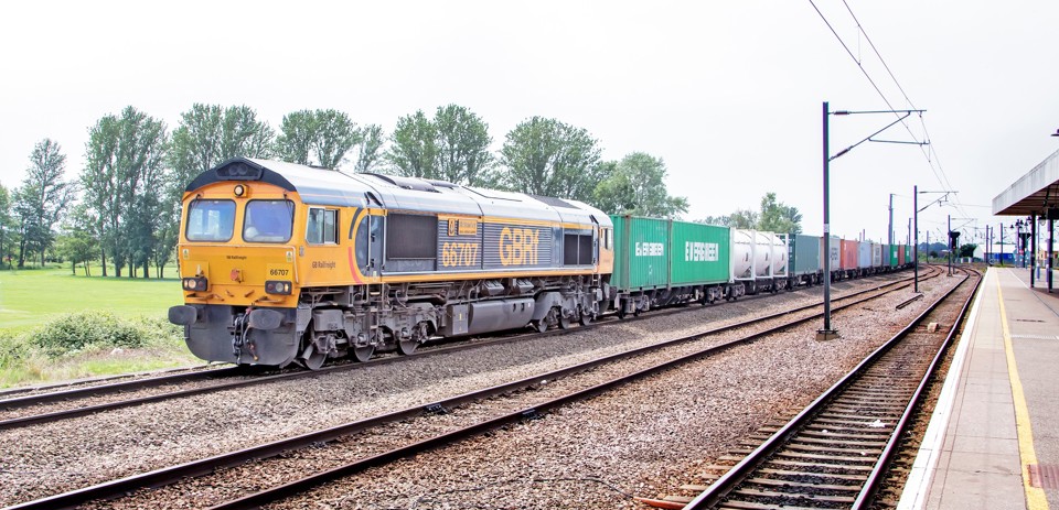 GB Railfreight 66707 at Ely