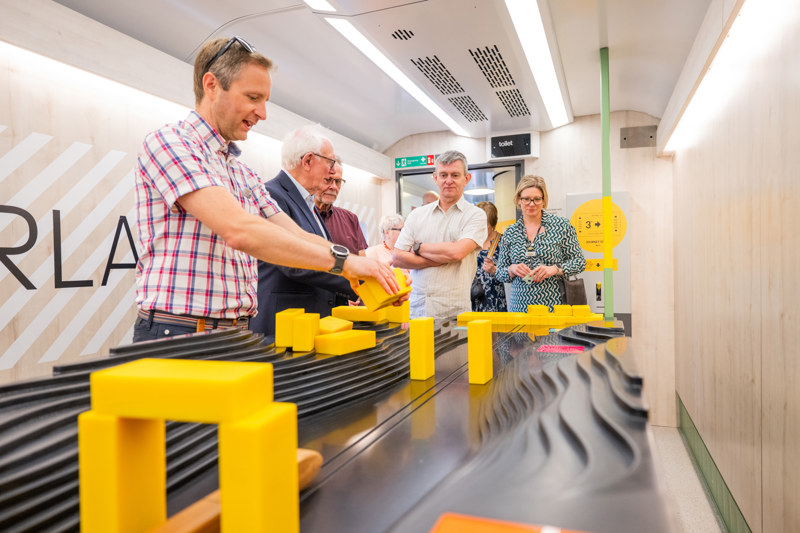 Interactive exhibits on Inspiration, the Railway 200 train. SEVERN VALLEY RAILWAY.