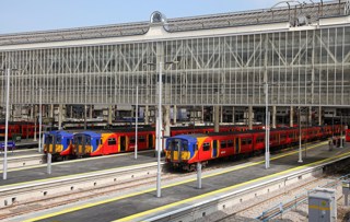 Class 455s at London Waterloo.
