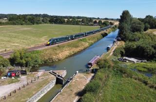 Constructed between 1794 and 1810, the Kennet & Avon canal connects Reading, Newbury Bath and Bristol via sections of river and canal. It fell into decline once the Great Western Railway opened, but has been restored in more recent decades. On August 10 2022, a GWR service heads west alongside the canal at Crofton (Wiltshire). PHIL METCALFE.
