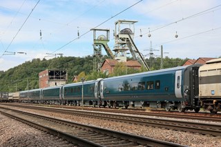 The five Caledonian Sleeper Mk 5s on their way from Hendaye (France) to Velim in the Czech Republic. CALEDONIAN SLEEPER.