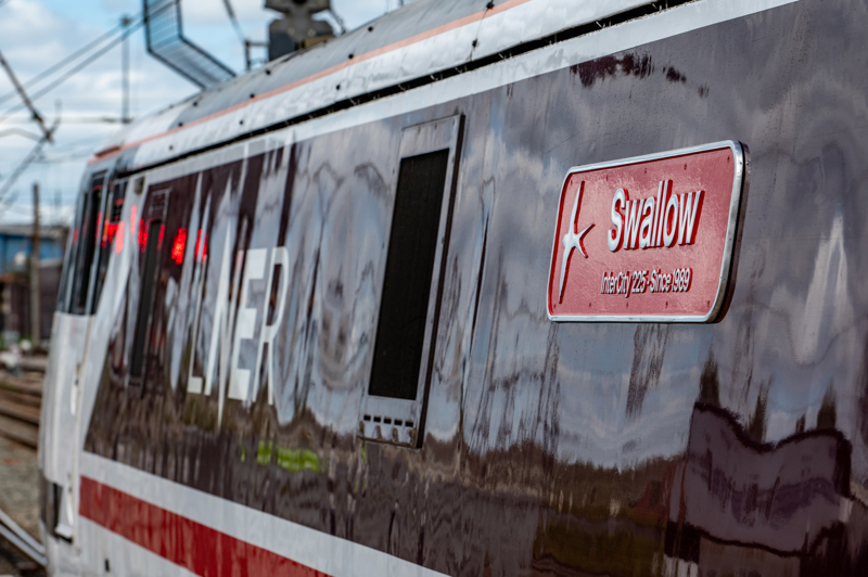 LNER 91106 at Leeds on May 22. It has been renamed Swallow as a nod to the famous InterCity brand. SNAPPITYSNAPS PHOTOGRAPHY.