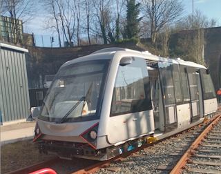 The VLR prototype at the Very Light Rail Centre on March 19 before its On-Road tests in Coventry later this year. RICHARD WILCOCK.