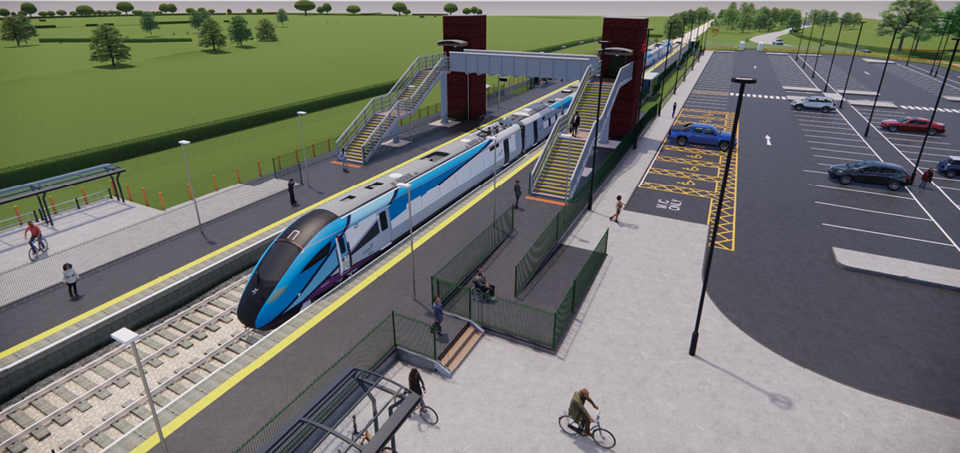 An artist's impression of the new Haxby station on the York-Scarborough line. NETWORK RAIL.