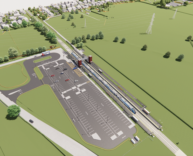 An artist's impression of the new Haxby station on the York-Scarborough line. NETWORK RAIL.