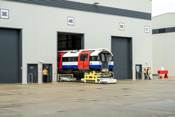 Piccadilly Line train car at Siemens factory in Goole. ANDY COMFORT. Piccadilly Line train car at Siemens factory in Goole