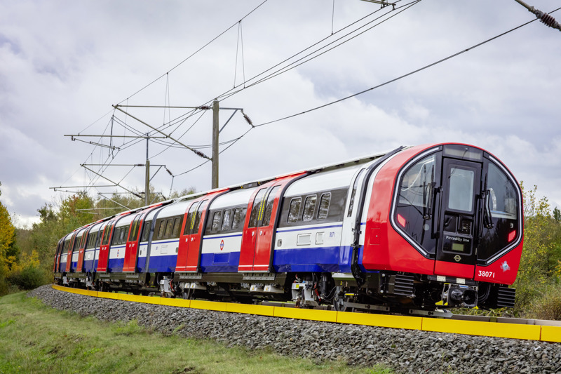 A new Piccadilly Line train on test. SIEMENS.