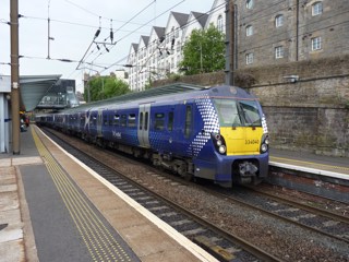 ScotRail 334040 at Haymarket on June 24 2015. RICHARD CLINNICK.