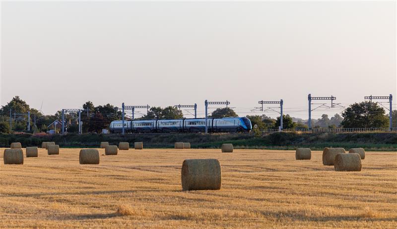TransPennine Express Class 802 between Church Fenton and York. NETWORK RAIL.