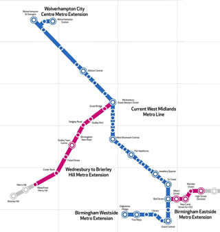 Map of West Midlands Metro