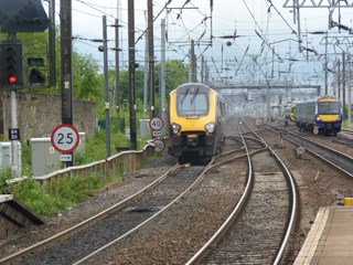 CrossCountry 221127 and ScotRail 170412 at Haymarket. RICHARD CLINNICK.